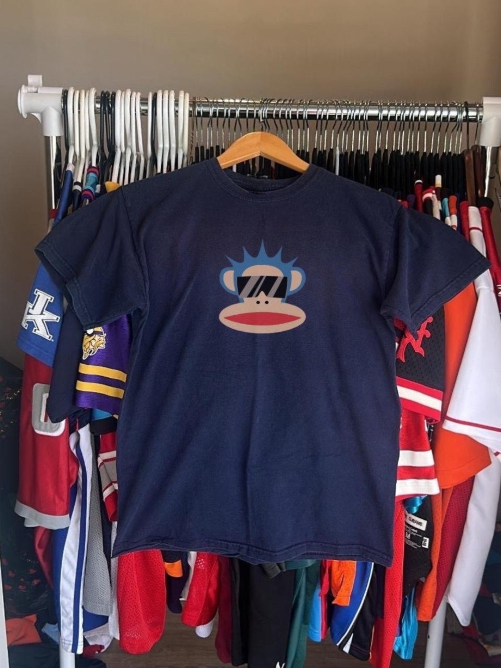 Navy Short-Sleeve Kids Tee with Sunglass Rock PaulFrank Graphic